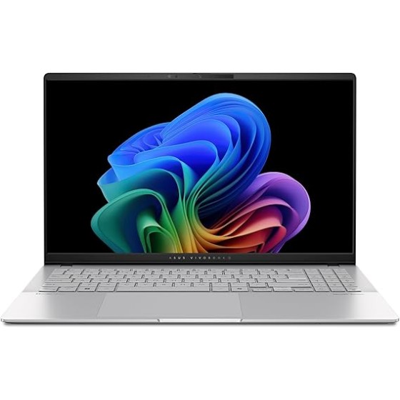 ASUS Vivobook S 15 Laptop; Copilot+ PC, 15.6” 3K 120Hz OLED Display, Qualcomm Snapdragon X Elite X1E-78-100 12-Core Processor, 16GB RAM, 1TB SSD, Windows 11 Home, Cool Silver, S5507QAD-PS96