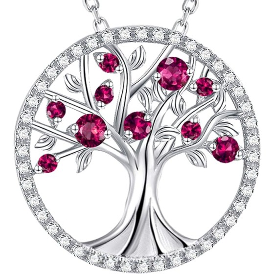 Tree of Life Jewelry for Women Birthday Gifts for Wife Mom August September Birthstones Necklace Peridot Blue Sapphire and More Stones Jewelry 925 Sterling Silver