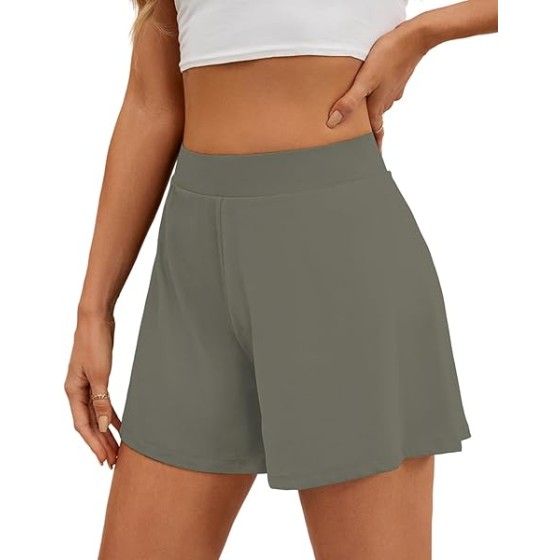 WHO IN SHOP Lounge Shorts for Women High Waist Ultra-Soft Cozy Sleepwear Pj Shorts Pajamas Bottom-5" Inseam