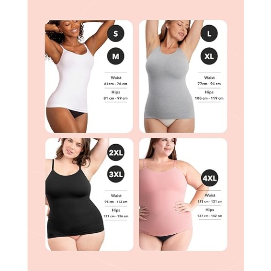 SHAPERMINT Womens Tops - Scoop Neck Cami Body Shaper for Women, Shapewear Tummy Control, Camisole Tank Tops for Women